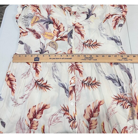 Cupio Women's Short Sleeve Floral Button Down Tiered Shirt Dress Rayon Size M - Picture 6 of 8